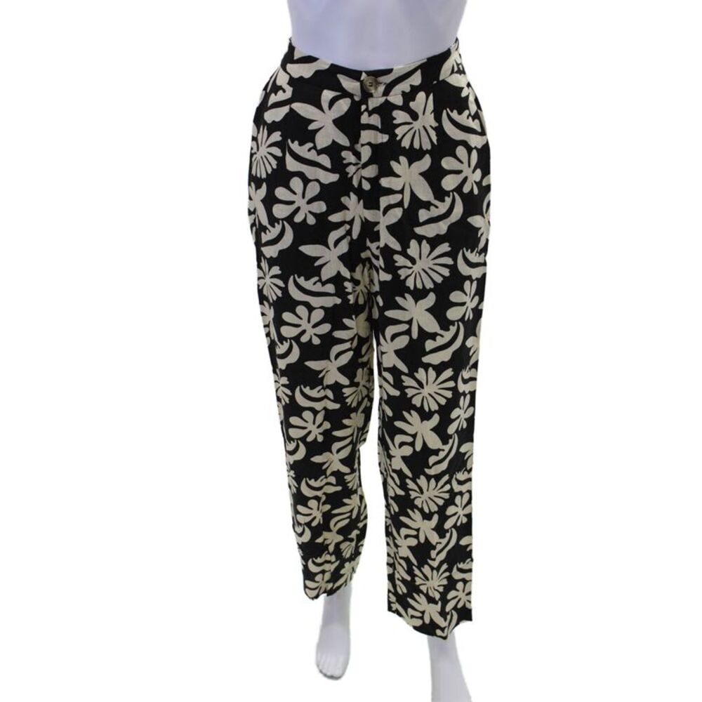 Lost + Wander Womens Tropic Flair Pants - Black Cream Size XS